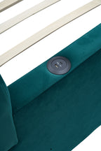 Twin Upholstered Daybed Frame with Trundle, Twin Size Sofa Bed for Bedroom Living Room Guest Room, Wood Slat Support,Emerald - Grand Goldman Shop