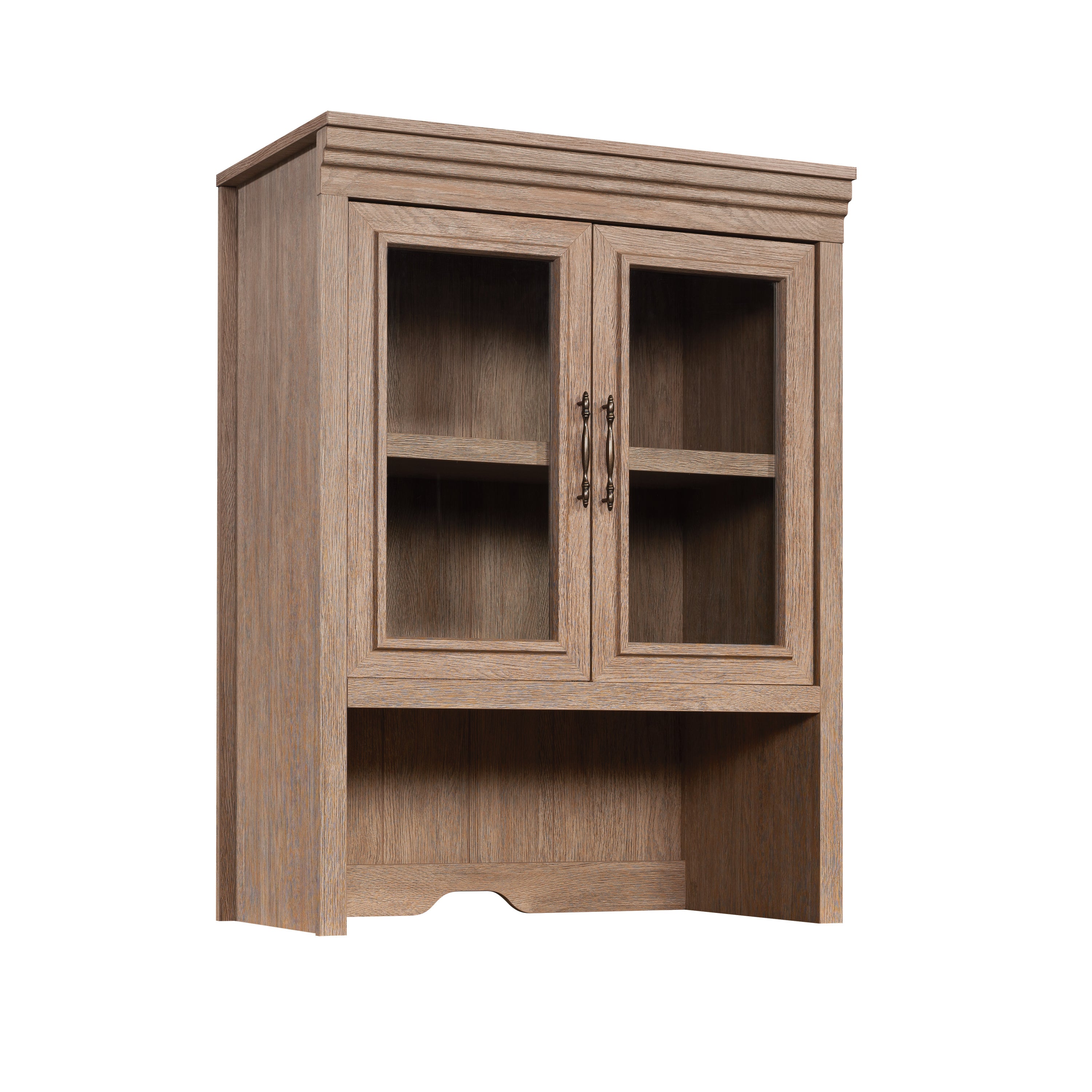 Library Hutch with Glass Doors, Brown finish | Premium Home Decor - Grand Goldman