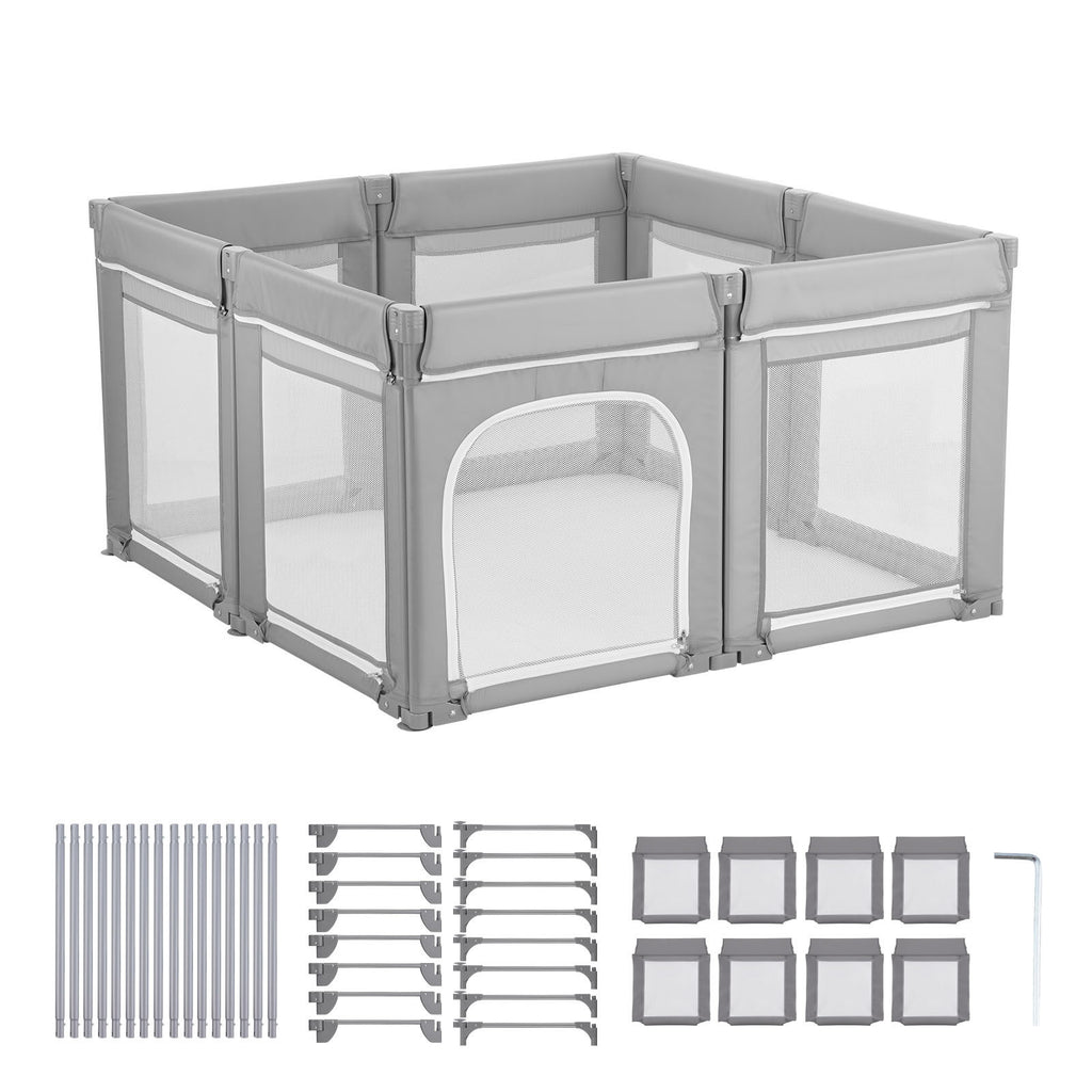 Baby Playpen, 78.7″ x 70.1″ Extra Large Toddlers Playpen, Foldable Baby Fence Play Yard with Zippered Door & Soft Breathable 