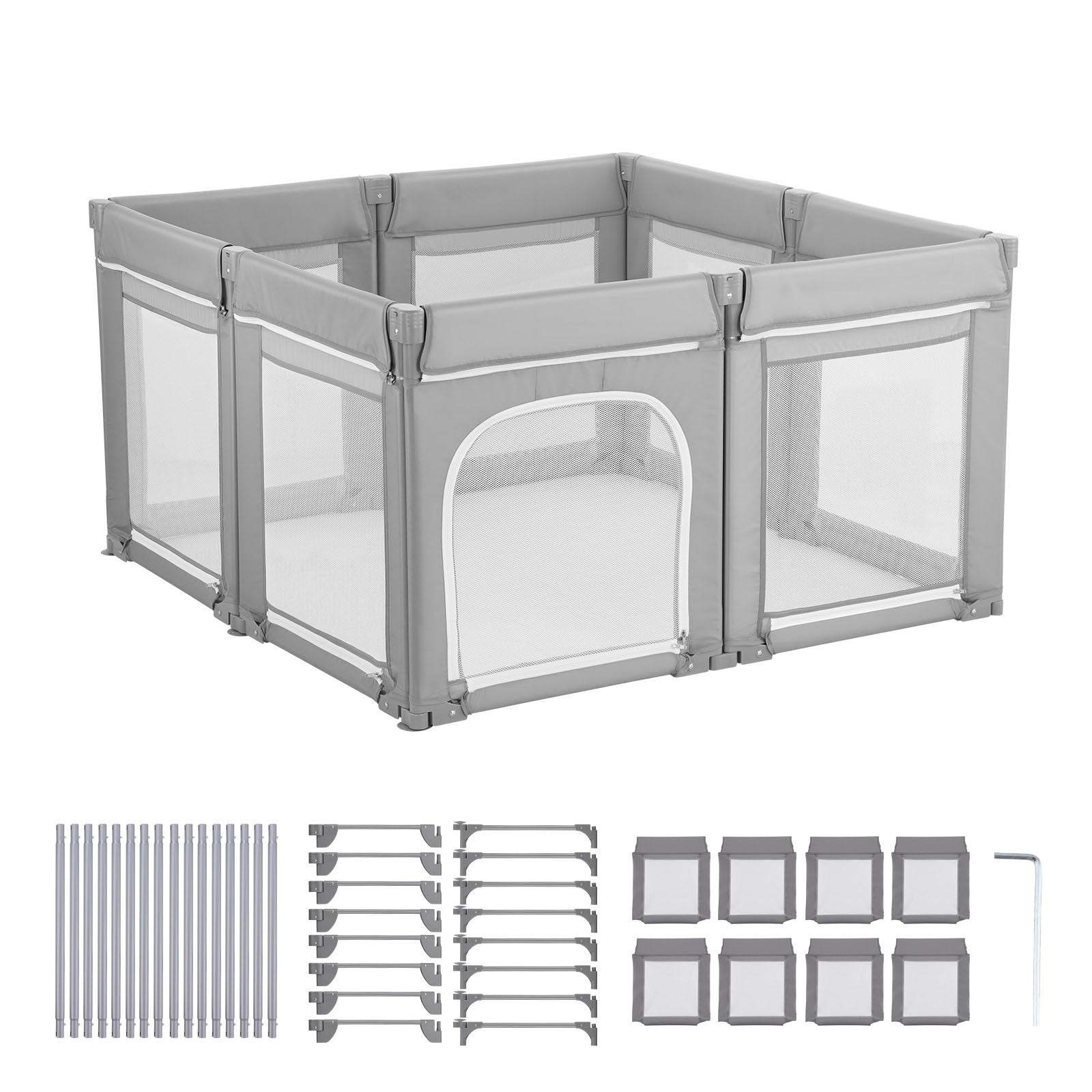 Baby Playpen, 78.7″ x 70.1″ Extra Large Toddlers Playpen, Foldable Baby Fence Play Yard with Zippered Door & Soft Breathable 