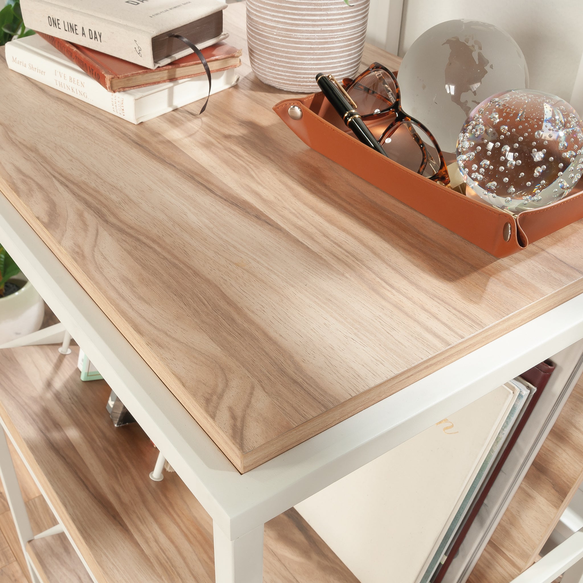 Accent Storage with Tilted Shelves, Acacia finish | Premium Home Decor - Grand Goldman