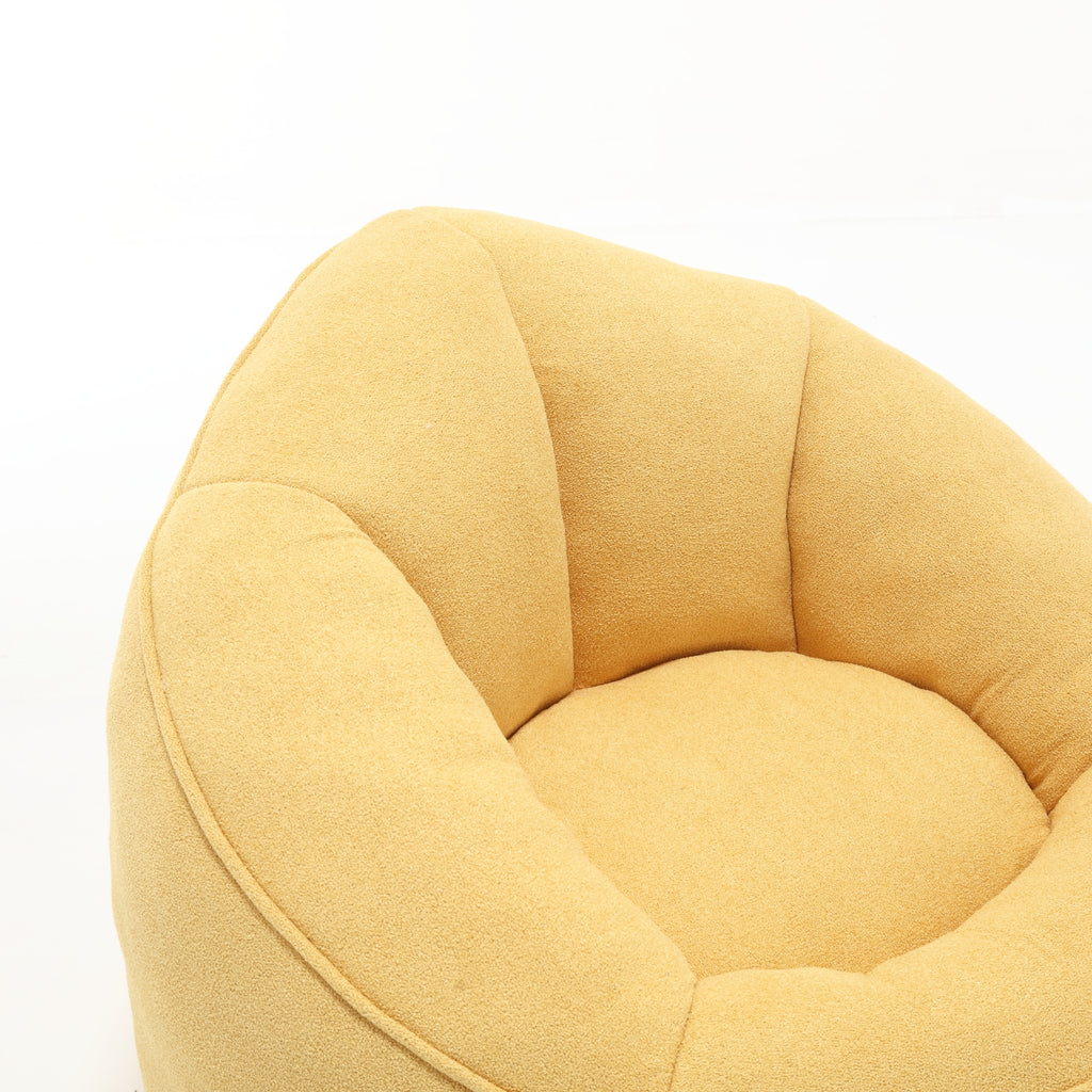 Bedding Bean Bag Sofa Chair with High-Pressure Foam and Footrest, Yellow Microfiber - Grand Goldman Shop