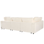 U-style Upholstered Modular Sofa with  with Storage Space, USB Charge Ports,Wireless Charging and Built-in Bluetooth Speaker in Arm,Sectional sofa for Living Room Apartment.[old sku:WY000317AAA] - Grand Goldman Shop
