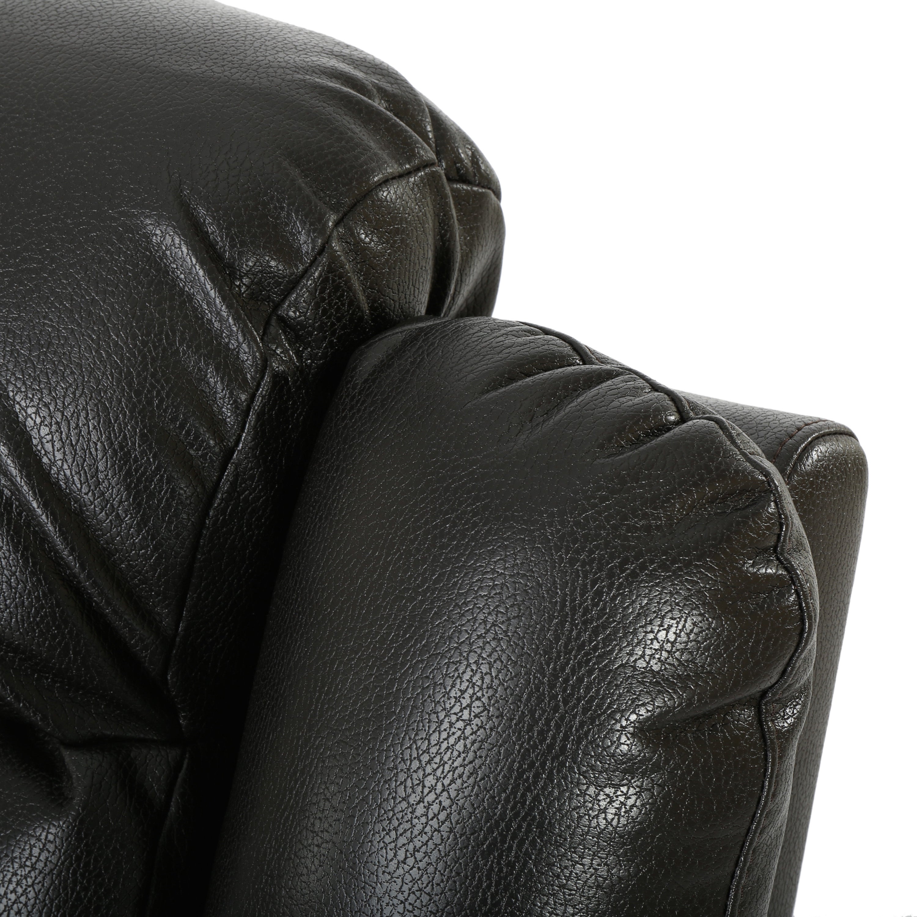 Classic Design Black Berry PU Upholstery Glider Recliner Chair with Spacious Comfort and Durable Construction - Grand Goldman Shop