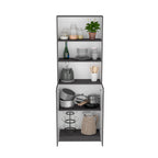 Duette 3 Piece Home Bookcase set, 74' Wide with 11 Shelves and 2-door Cabinet ,  Living Room Set  Matt Gray / White | Premium
