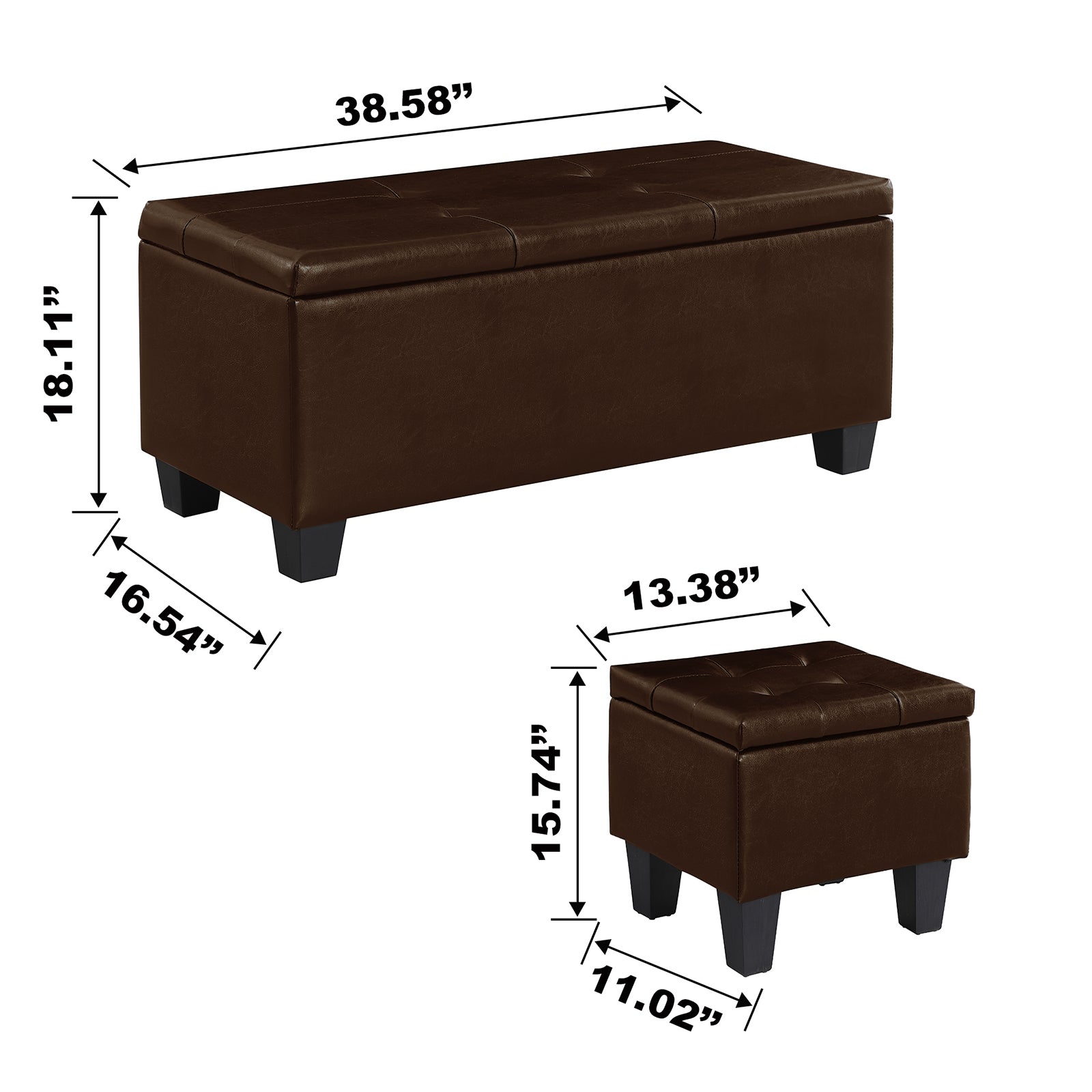 [VIDEO] Large Storage Ottoman Bench Set, 3 in 1 Combination Ottoman, Tufted Ottoman Linen Bench for Living Room, Entryway, Hallway, Bedroom Support 250lbs - Grand Goldman Shop