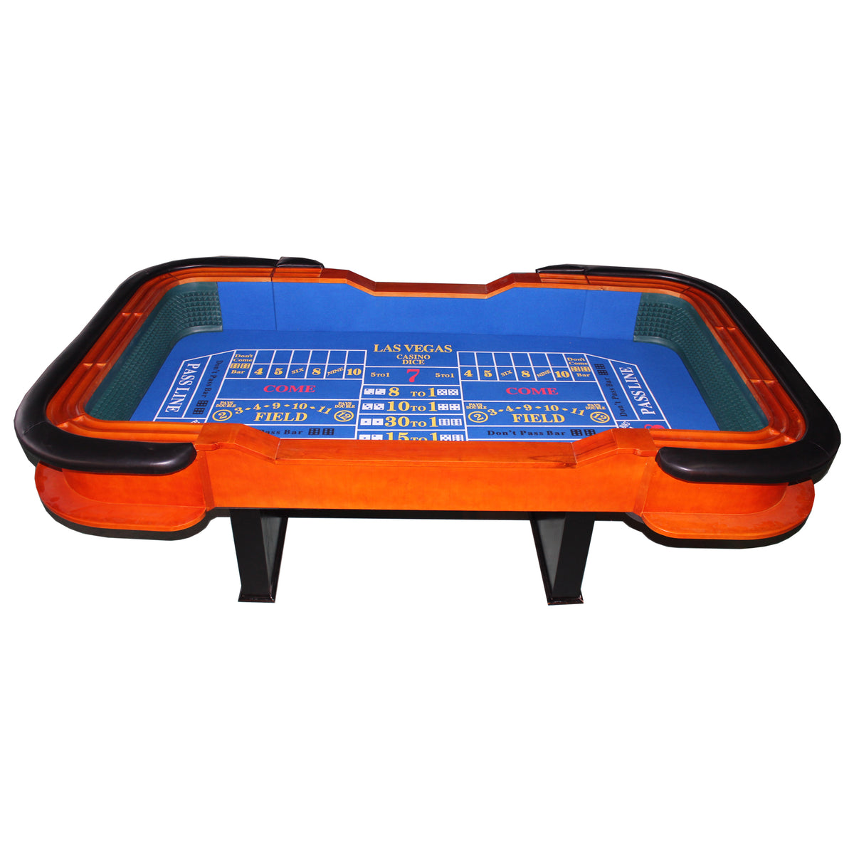 93' Deluxe Casino Dice Game Craps Table with Felt Diamond Pyramid Bumper Rubber Design, Blue | Premium Home Decor - Grand Gol