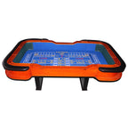 93' Deluxe Casino Dice Game Craps Table with Felt Diamond Pyramid Bumper Rubber Design, Blue | Premium Home Decor - Grand Gol