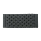 Contemporary Storage Ottoman with Tufted Top in Dark Grey Fabric - Grand Goldman Shop