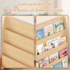 4-Tier Kids Bookshelf, Toddler Book Display Shelves, Natural Finish, Engineered Wood, 31.5 x 11.8 x 34.65 inches - Shop Quali