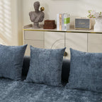 Comfy Convertible Folding Mattress Couch, Floor Sofa Bed, Chenille Floor Sofa with Armrest, Floor Sofa Lounge Couch for Living Room Bedroom Lounge Studio-Blue - Grand Goldman Shop