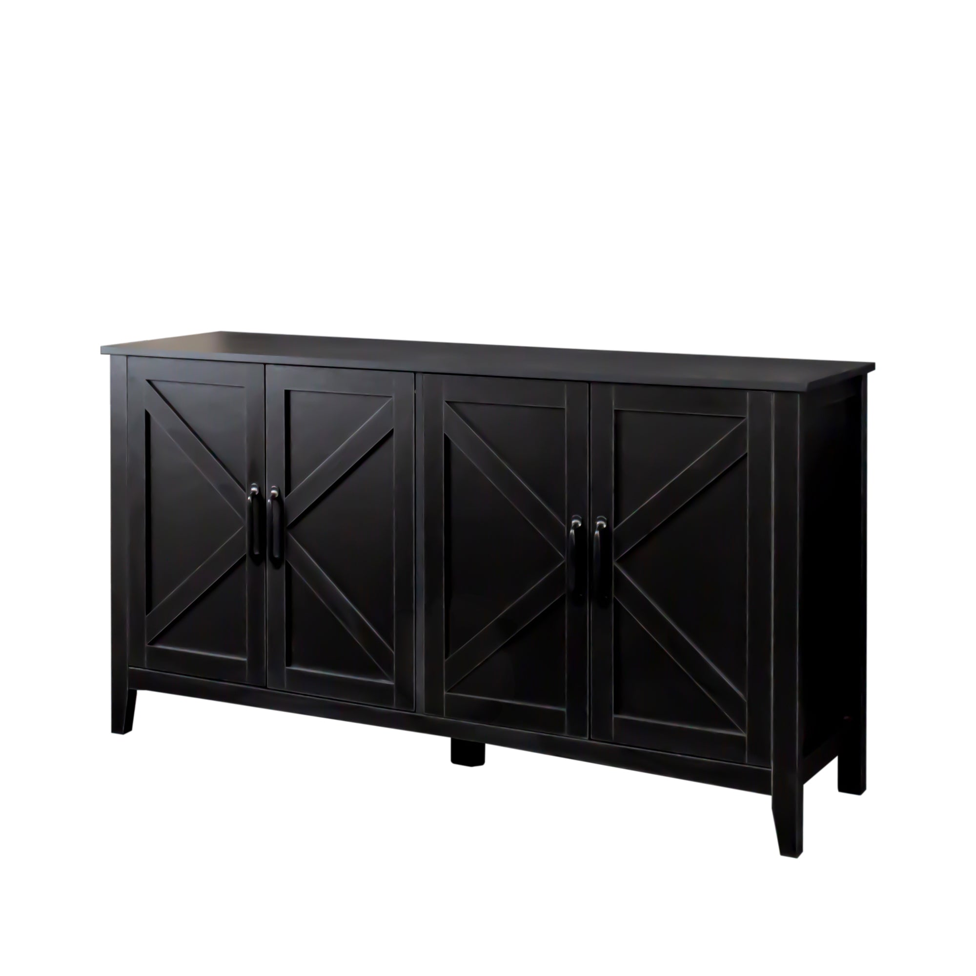 Cabinet with 4 Doors and 4 open shelgves,Freestanding Sideboard Storage Cabinet Entryway Floor Cabinet for Living Room Office Bedroom - Grand Goldman Shop