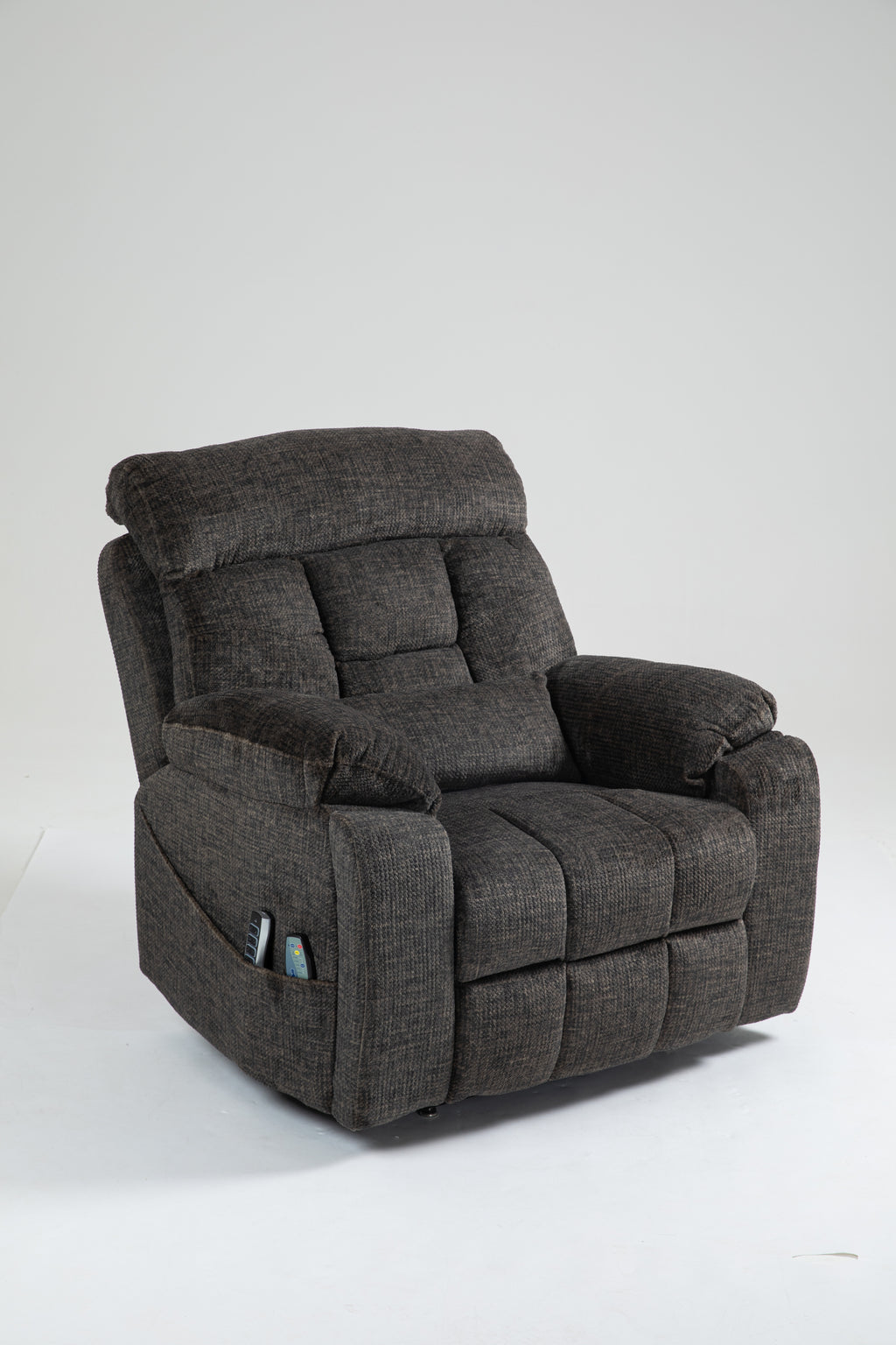 Old age electric lift chair, flat high density foam electric sofa, with heating and massage functions, can tilt to 180 degrees, 2 pocket cup holders, 2 remote controls, 4 OKIN motors - Grand Goldman Shop
