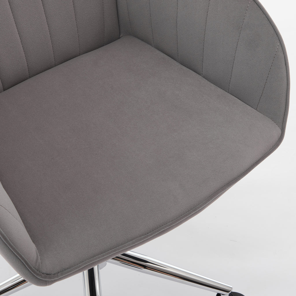 TY Adjustable Office Chair, Ergonomic Swivel Chair with Comfortable Backrest Seat, Gray Velvet, 24.60 x 22.84 x 38.00 inches 