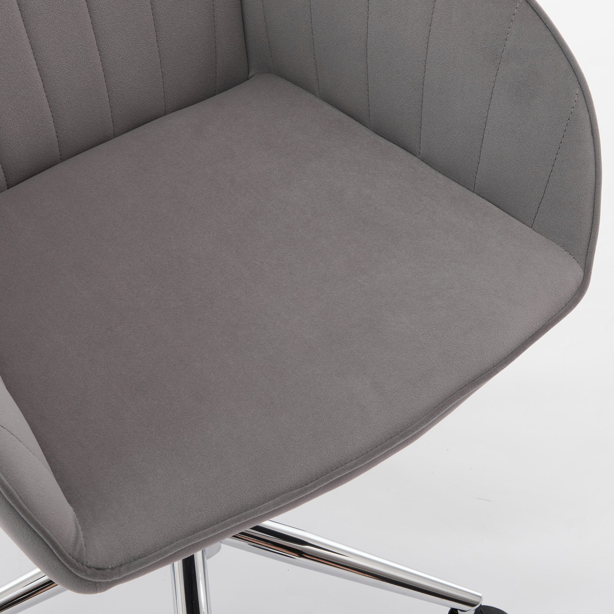 TY Adjustable Office Chair, Ergonomic Swivel Chair with Comfortable Backrest Seat, Gray Velvet, 24.60 x 22.84 x 38.00 inches 
