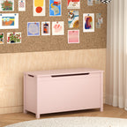 Kids Wooden Toy Box Storage with Safety Hinged Lid for Ages 2+ (Pink) | Premium Home Decor - Grand Goldman