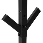 Contemporary Black Metal Coat Rack with 8 Hooks, Free Standing Entryway Storage, 70'H, Modern Hall Tree for Bedroom or Office - Grand Goldman Shop