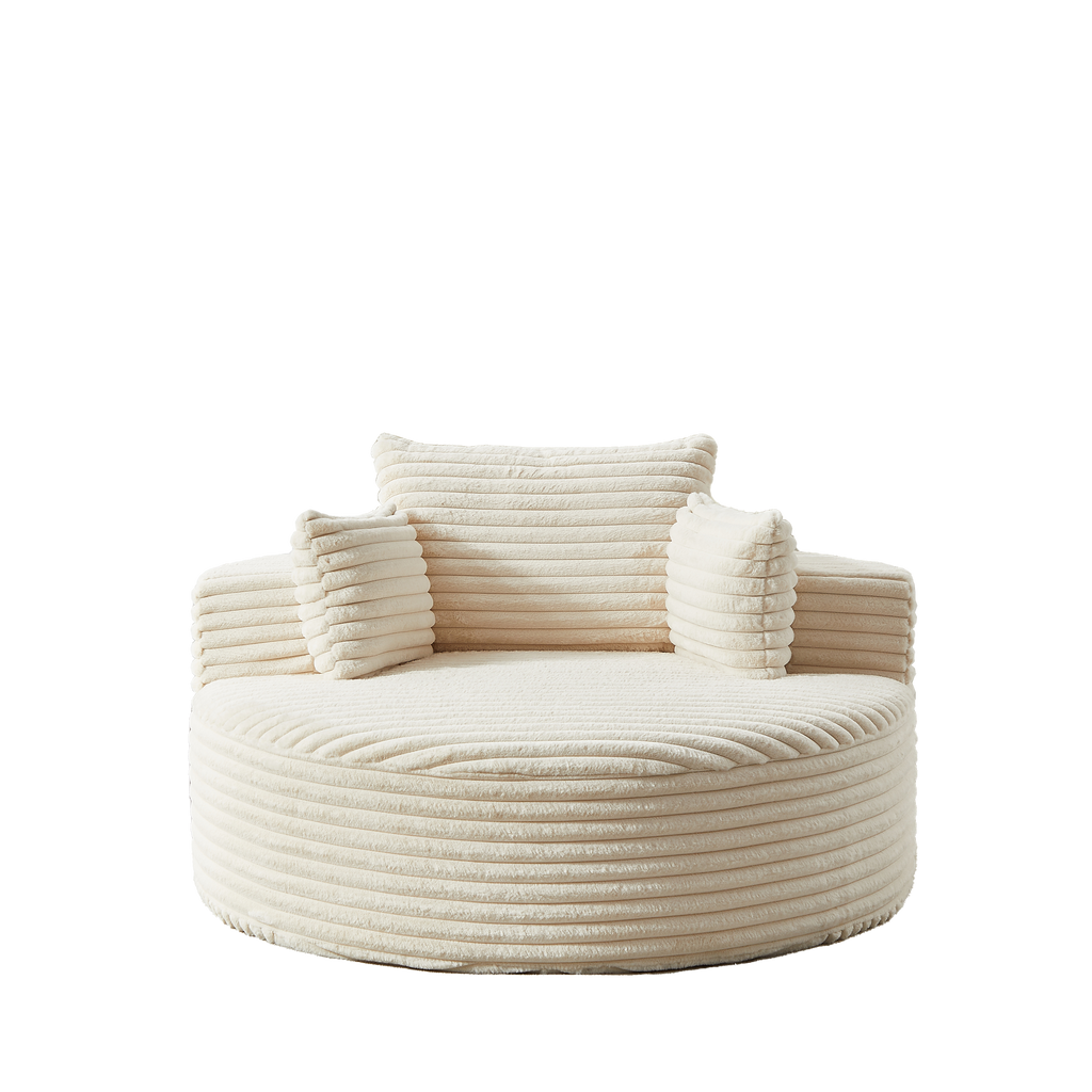 55'L Corduroy Sponge single sofa,No Assembly Required,Fluffy Modern Sleeper Chair for Living room, Bedroom, Lounge and Projection Room(Not a swivel chair.) - Grand Goldman Shop