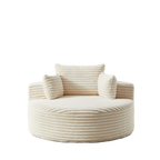 55'L Corduroy Sponge single sofa,No Assembly Required,Fluffy Modern Sleeper Chair for Living room, Bedroom, Lounge and Projection Room(Not a swivel chair.) - Grand Goldman Shop