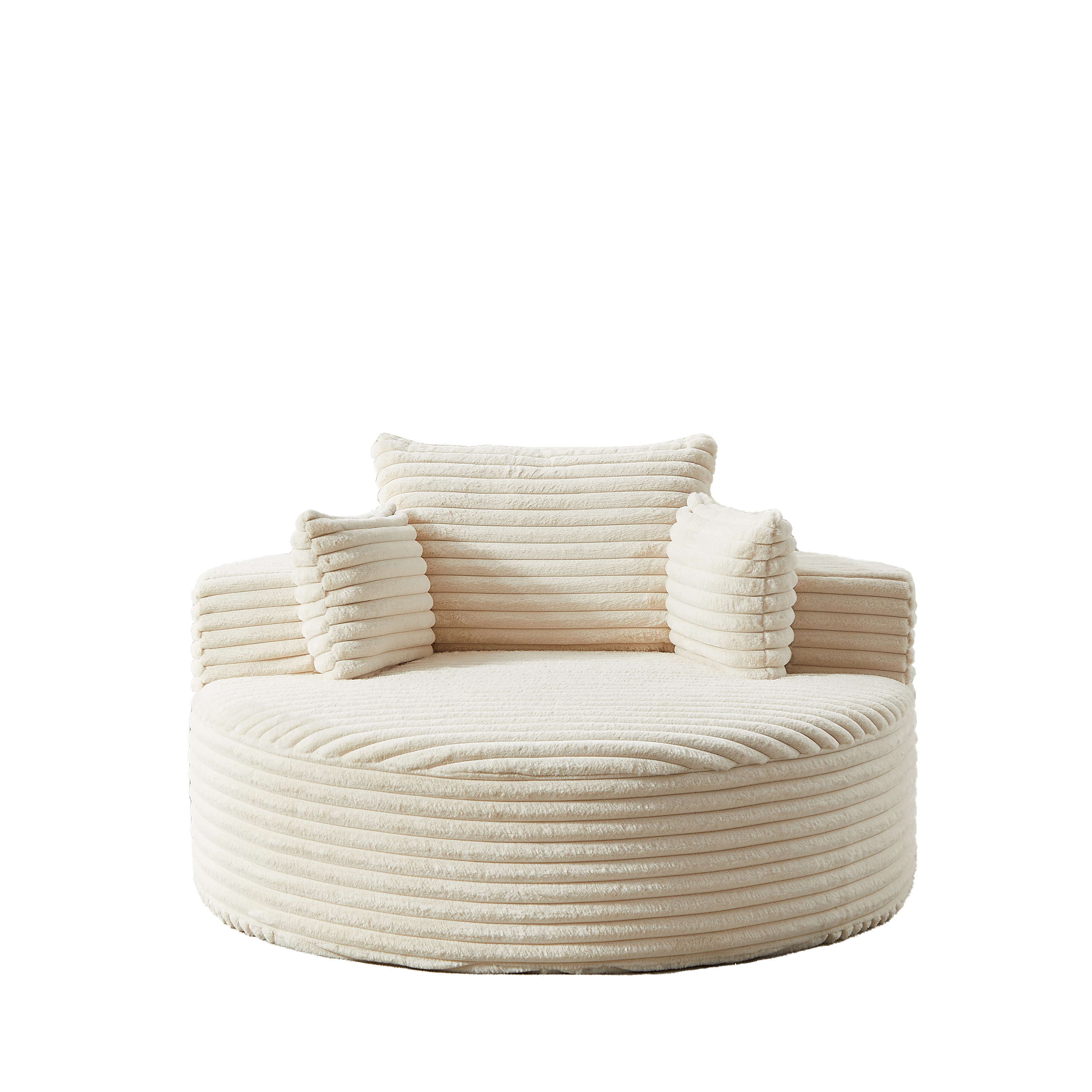 55'L Corduroy Sponge single sofa,No Assembly Required,Fluffy Modern Sleeper Chair for Living room, Bedroom, Lounge and Projection Room(Not a swivel chair.) - Grand Goldman Shop