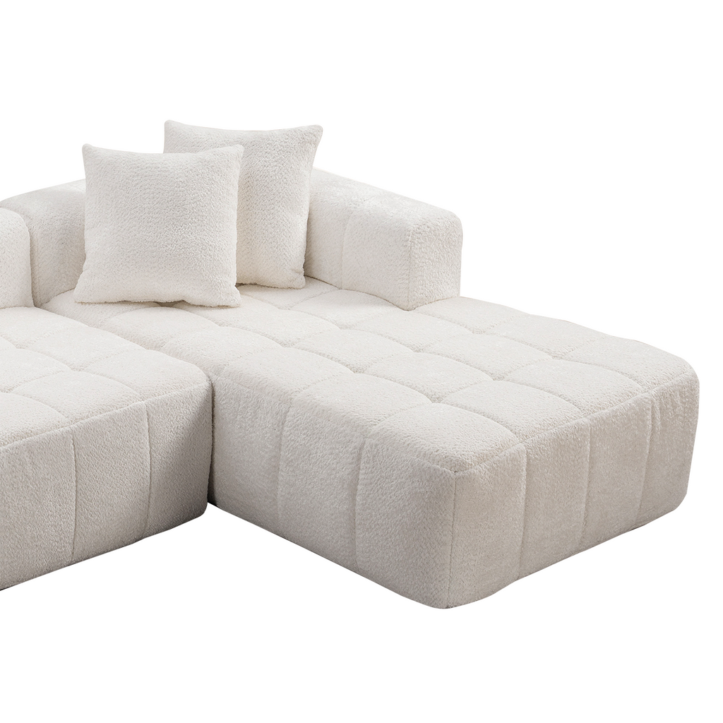 107.9'Cloud Modular Sectional Sofa Couch with L-Shape Chaise,Modern Minimalist Upholstered Couches for Living Room Bedroom,Deep Seat Corner Couch,No Assembly Required - Grand Goldman Shop