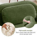 82'' loveseat sofa in luxuryCorduroy Fabric modular for free combo separation curved armrests ,anti-slip design high-resilience sponge fits living rooms bedrooms Audiovisual Room,Olive green - Grand Goldman Shop