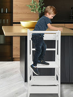 ECOMEX Toddler Standing Tower for Kitchen, Step Stool for Kid's Adjustable Height Learning Stool, Removable Anti-Drop Safety 