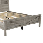 3-Pieces Bedroom Sets Queen Size Farmhouse Platform Bed with Double Sliding Door Storage Headboard and Charging Station, Storage Nightstand and Dresser, Antique Gray(Old SKU HL000092AAG) - Grand Goldman Shop