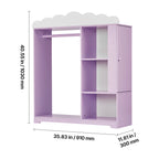 Kids Dress Up Storage, with Jewelry Cabinet, Dress Up Closet with Mirror and Shelves, Princess Costumes Wardrobe Closet, Todd