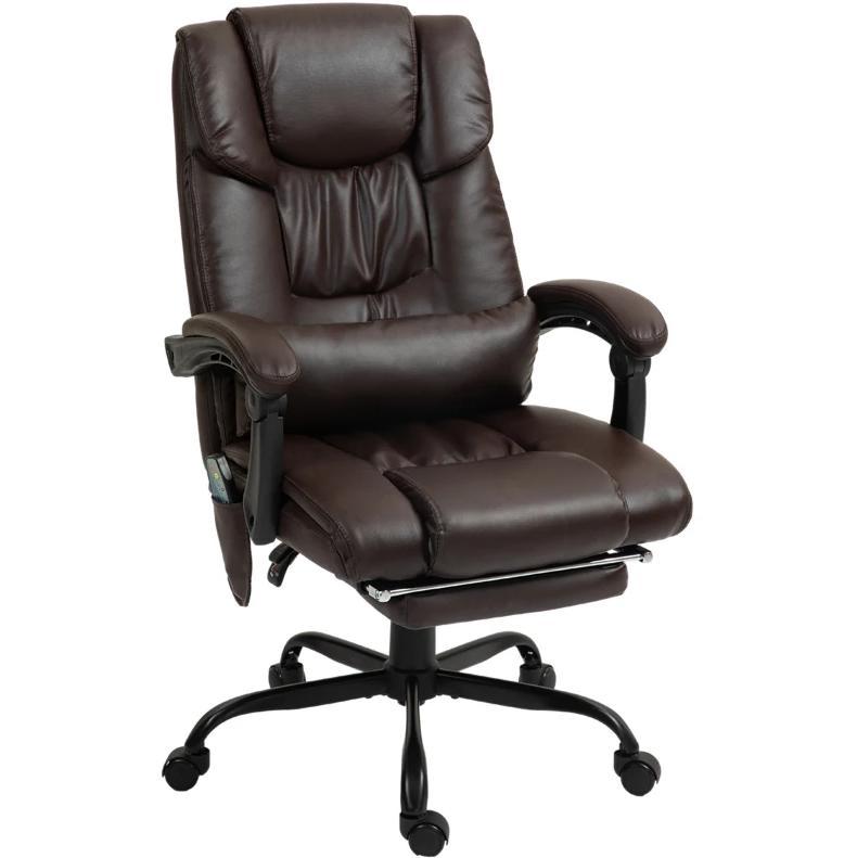 High Back Reclining Office Chair,Massage Office Chair with 6 Vibrating Points with Footrest and Remote | Premium Home Decor -
