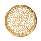 Modern Glam Mesh Coffee Table with Gold Accents and Aluminum Frame,27.50 x 27.50 x 12.50 - Grand Goldman Shop