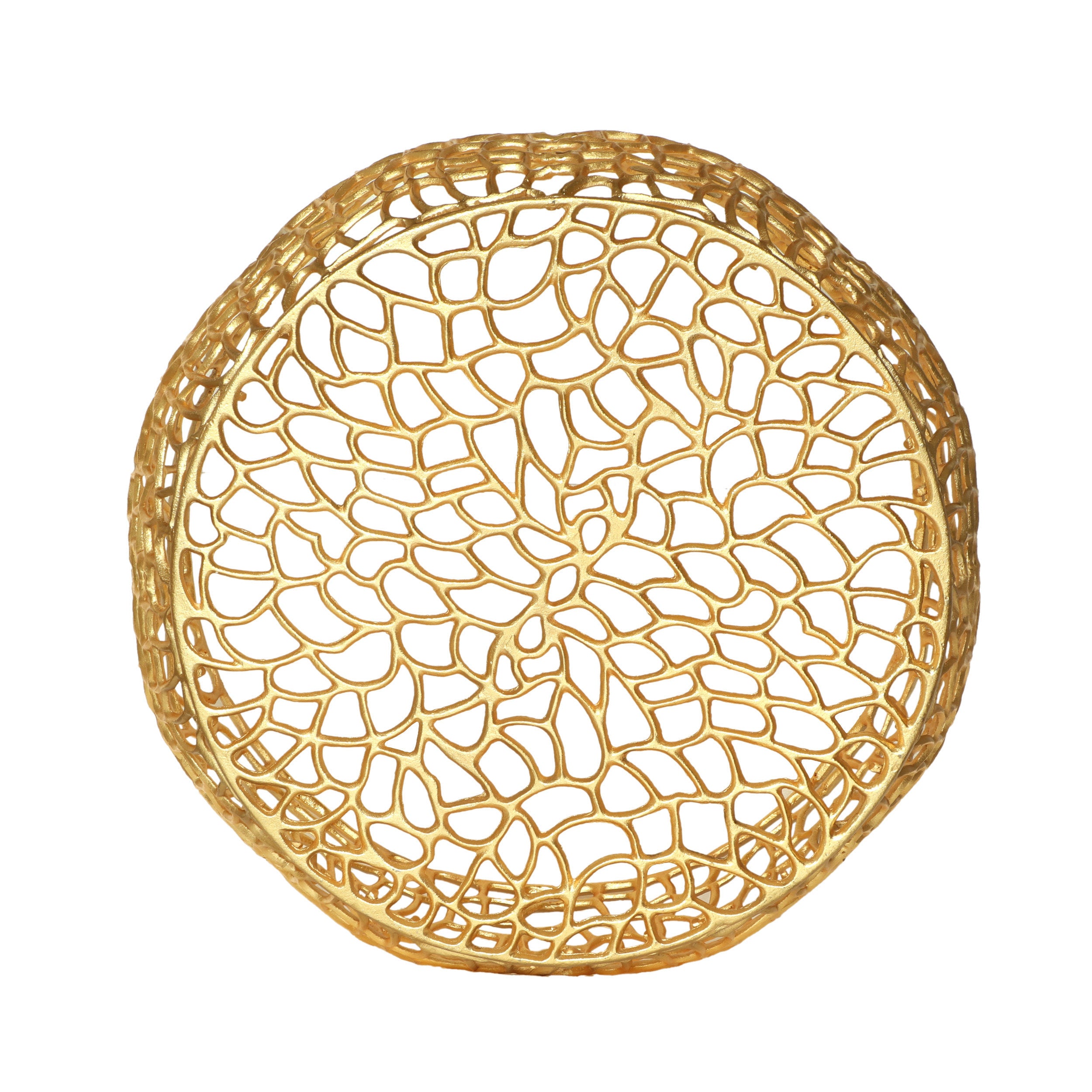 Modern Glam Mesh Coffee Table with Gold Accents and Aluminum Frame,27.50 x 27.50 x 12.50 - Grand Goldman Shop