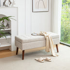 Storage Bench with Storage Bench for Bedroom End of Bed Bench Foot of Bed Bench Entryway Bench Storage Ottoman Bench 43.7' W x 18.1' D Off White Bench - Grand Goldman Shop