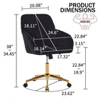 TY Adjustable Office Chair, Ergonomic Swivel Chair, Black Velvet, Comfortable for Long Sitting - Grand Goldman