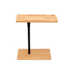 Bamboo Couch Tray Table Height Adjustable C-Shaped End Table with Slots 2 Tier Sofa Side Table for Living Room & Bedroom (Rectangle + Rectangle) - Grand Goldman Shop