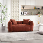 Cozy Beanbag Chair with High Resilience Foam Core for Two - Red Chenille, 66x35x25 inches - Grand Goldman Shop