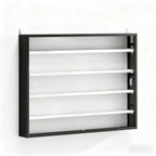 Black Wall-Mounted Display Case with Large Capacity,Clear Door for a Stunning Collectible Showcase - Grand Goldman Shop