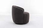 Teddy Fabric Swivel Accent Armchair Barrel Chair With Black Powder Coating Metal Ring,Dark Gray - Grand Goldman Shop