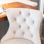 A&A Furniture,Golden Swivel Velvet Barstools Adjusatble Seat Height from 25-33 Inch,Modern Upholstered Bar Stools with Backs Comfortable Tufted for Home Pub and Kitchen Island,Beige,Set of 2 - Grand Goldman Shop
