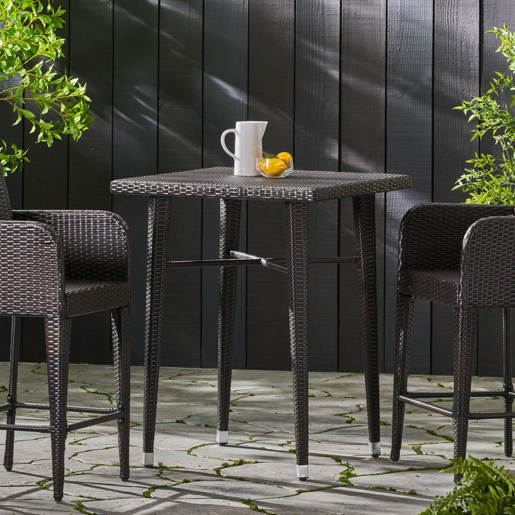 32' SQUARE WICKER BAR TABLE - Grand Goldman Shop