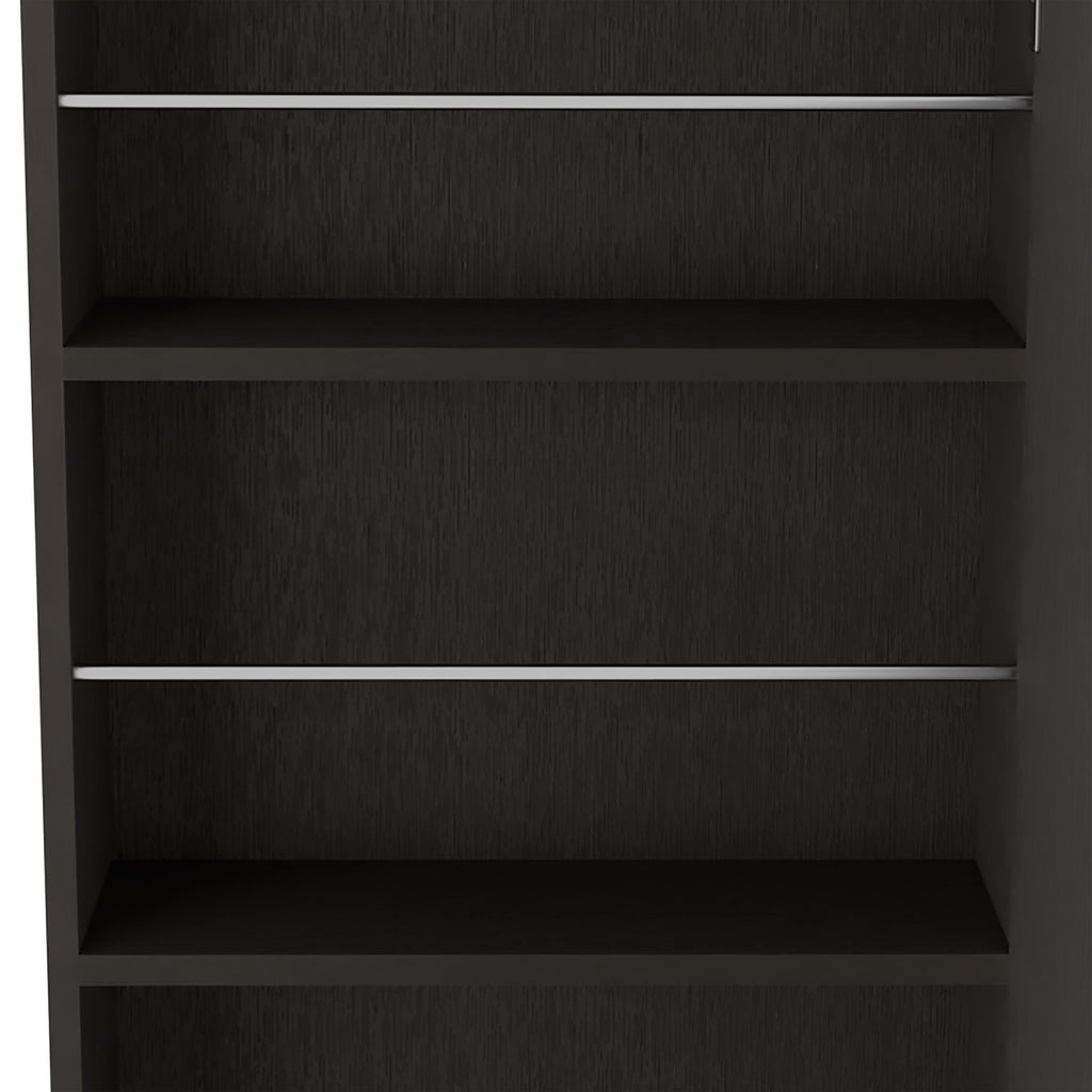 Wall Mounted Shoe Rack With Mirror Chimg, Single Door, Black Wengue Finish - Grand Goldman Shop