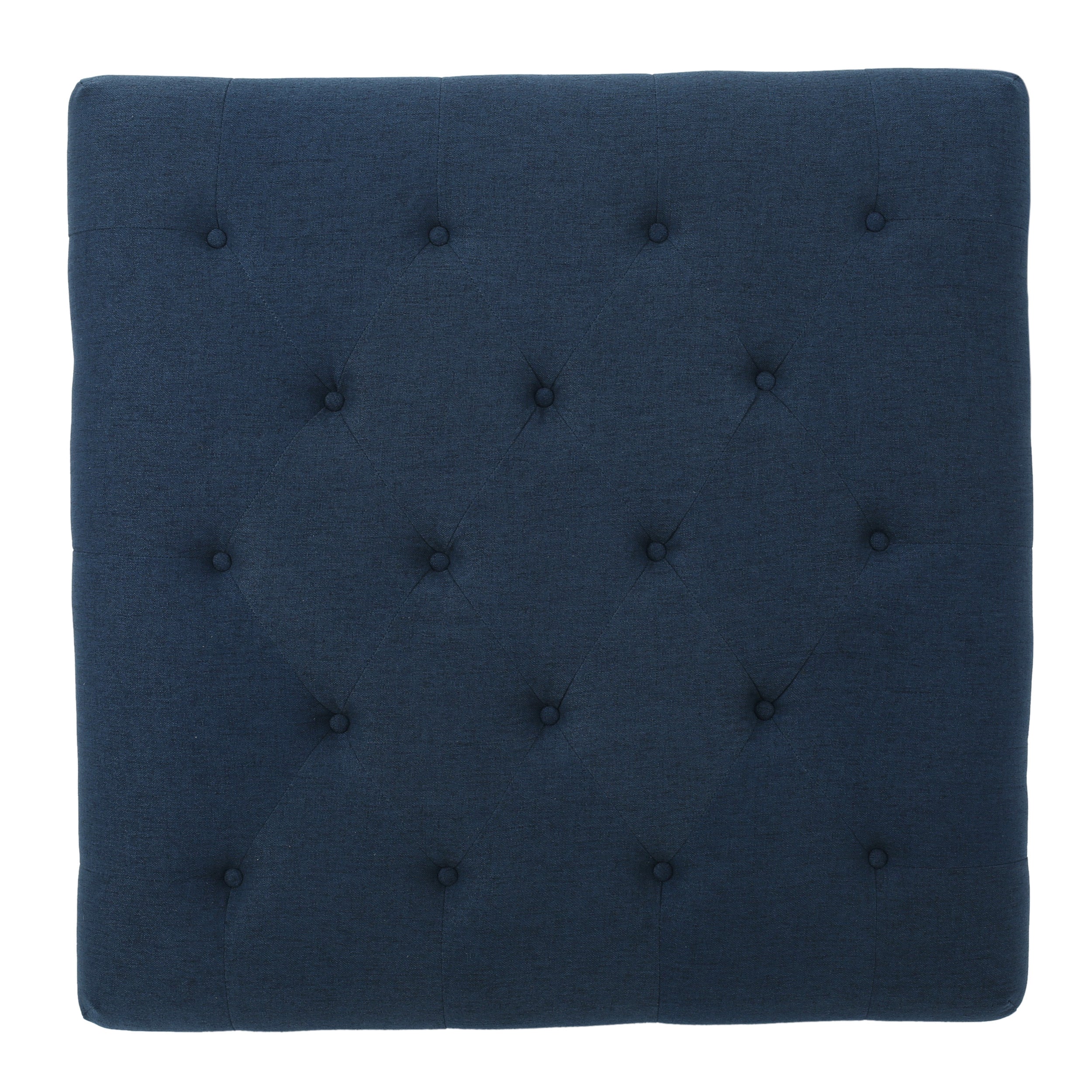 MADRID KD Tufted Ottoman Footrest and Coffee Table Stand-In Navy Blue Polyester 40.5x40.5x16.9 inches - Grand Goldman Shop