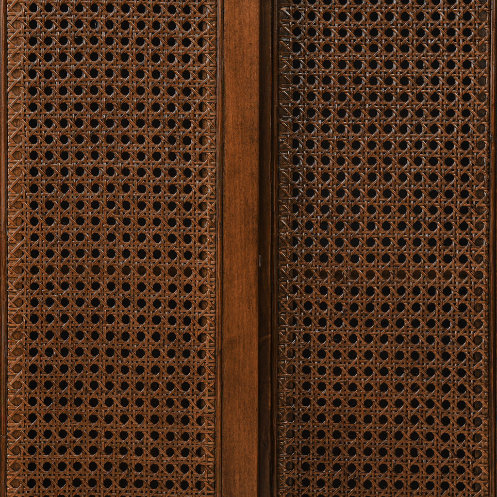 Mid Century Modern Rattan Sideboard Cabinet, Buffet Cabinet for Entryway Hallway Living Room Kitchen Dining Room, Adjustable Shelf & Solid Wood Feet & Rattan Cabinet Doors - Dark Wood - Grand Goldman Shop