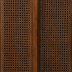 Mid Century Modern Rattan Sideboard Cabinet, Buffet Cabinet for Entryway Hallway Living Room Kitchen Dining Room, Adjustable Shelf & Solid Wood Feet & Rattan Cabinet Doors - Dark Wood - Grand Goldman Shop