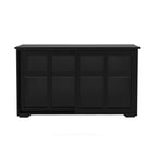 Kitchen Storage Stand Cupboard With Glass Door-Black - Grand Goldman Shop