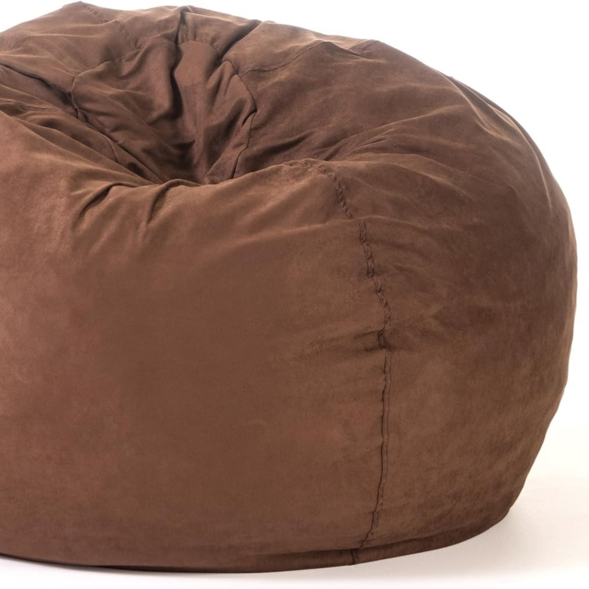 Comfortable High-Density Shredded Foam Bean Bag Chair with Removable Microsuede Cover, French Roast, 5-Foot - Grand Goldman Shop