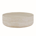 35.43'' Faux MARS Pattern Coffee Tables for Living Room Round Tea Faux Travertine Textured  table for Living Room, No Need Assembly. - Grand Goldman Shop