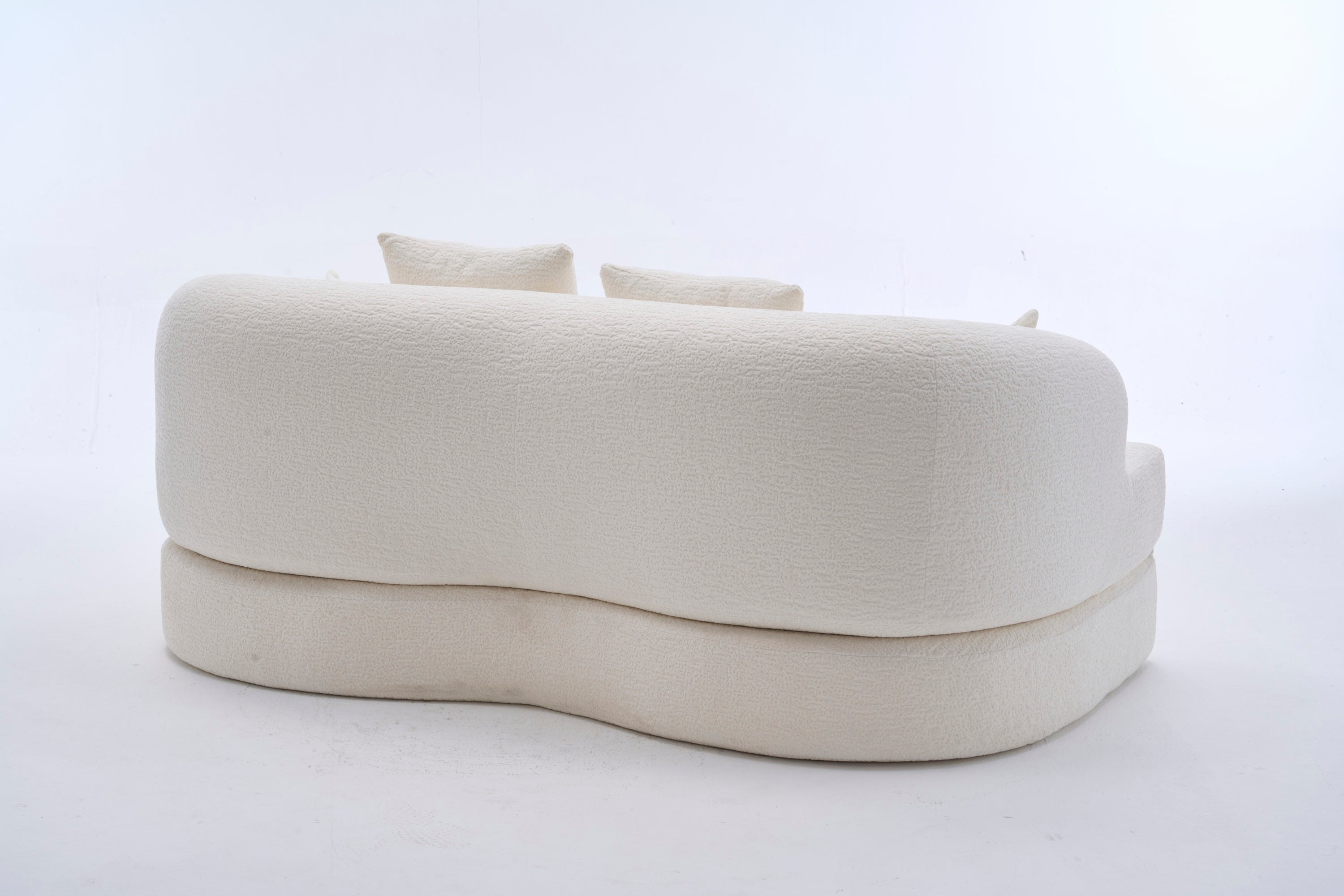 2-in-1 Foldable Sofa Bed,70 Inch Folding Boneless Couch Convertible Compressed Sleeper Sofabed, 4 Pillows for Living Room Apartment, Milk White - Grand Goldman Shop