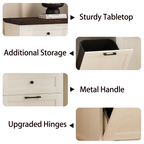 20 Gallon Tilt Out Trash Cabinet Freestanding Trash Bin Cabinet Wood Garbage Recycling Cabinet with Drawer Pet Proof Trash Can Holder for Kitchen Living Room, Antique White (Not include trash can) - Grand Goldman Shop