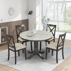 Orisfur. 5 Pieces Dining Table and Chairs Set for 4 Persons, Kitchen Room Solid Wood Table with 4 Chairs - Grand Goldman Shop